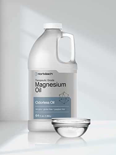 Horbäach Magnesium Oil – 64 fl. oz Therapeutic Grade, Non-GMO, Gluten Free, Paraben Free Odorless Formula Avelisse