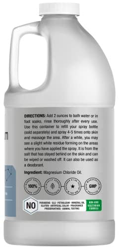 Horbäach Magnesium Oil – 64 fl. oz Therapeutic Grade, Non-GMO, Gluten Free, Paraben Free Odorless Formula Avelisse