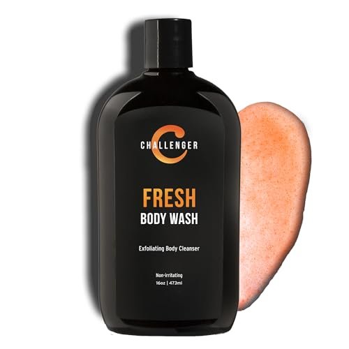 Challenger Men’s Fresh Body Wash - Exfoliating Cleanser with Aloe, Vitamin E, Tea Tree & Jojoba Oils, 16 oz - görsel 1