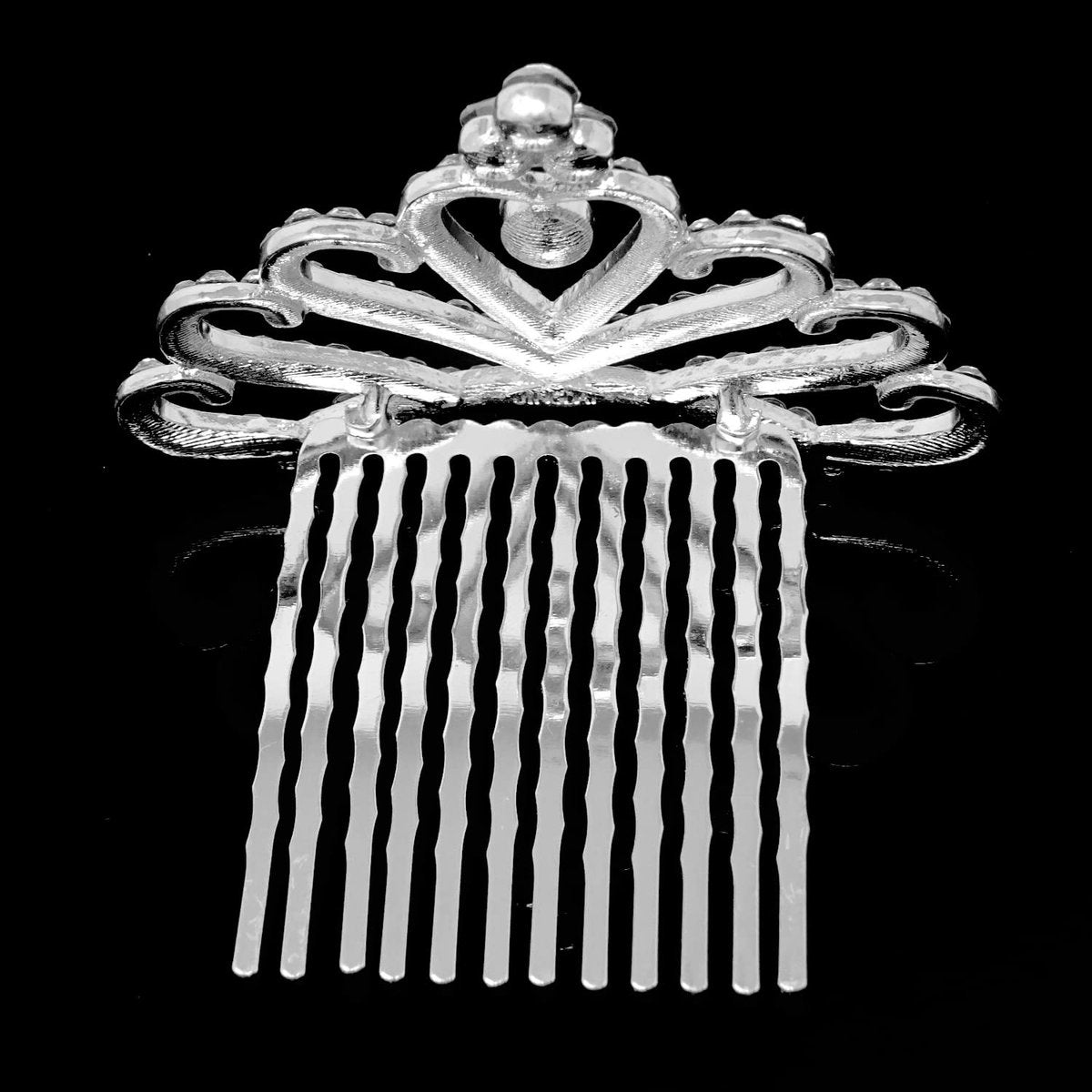 Honbay Princess Tiara Comb - Silver Crystal Rhinestone Crown Hair Comb for Flower Girls & Weddings - görsel 7