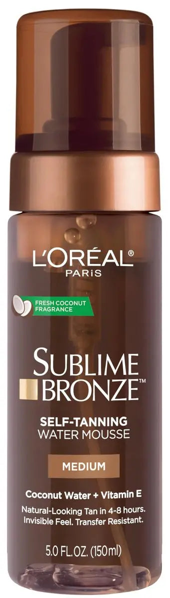 L'Oreal Paris Sublime Bronze Self Tanning Water Mousse, Streak-Free Natural Looking Tan, 5 fl. Oz Avelisse