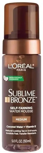 L'Oreal Paris Sublime Bronze Self Tanning Water Mousse, Streak-Free Natural Looking Tan, 5 fl. Oz Avelisse