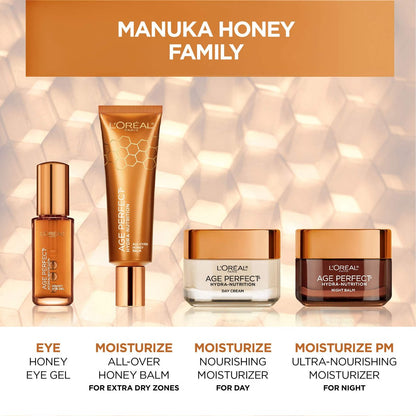 L'Oreal Paris Skincare Age Perfect Hydra-Nutrition All-Over Balm - Manuka Honey & Nurturing Oils for Dry Skin, 1.7 oz