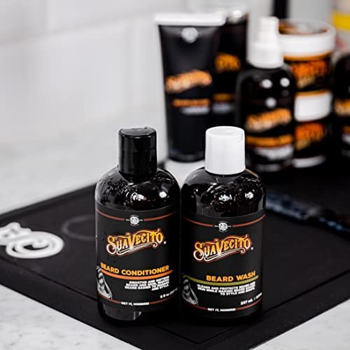 Suavecito Beard Wash & Conditioner Set – Cleansing & Conditioning Beard Kit for Men (8 oz Each) – Black Avelisse