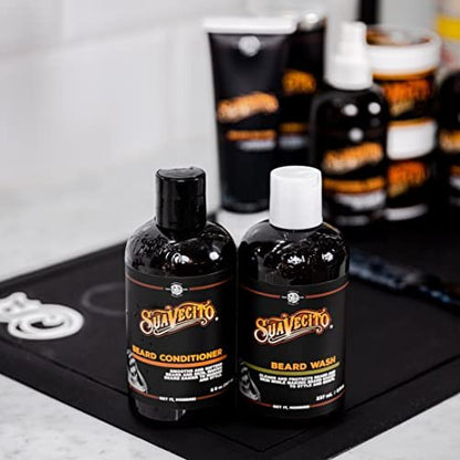 Suavecito Beard Wash & Conditioner Set – Cleansing & Conditioning Beard Kit for Men (8 oz Each) – Black Avelisse