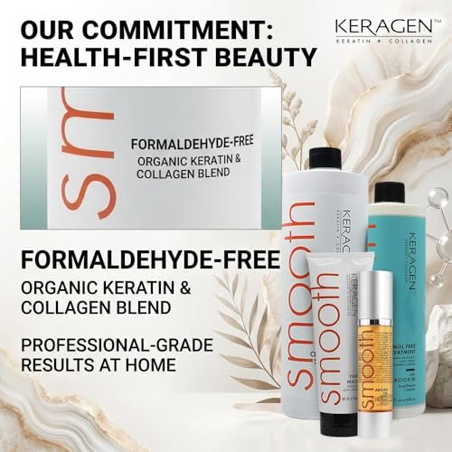 KERAGEN Formaldehyde-Free Hair Smoothing Treatment Kit – At-Home Salon-Quality Results, 16 Weeks of Frizz-Free Smoothness, 16 oz Avelisse