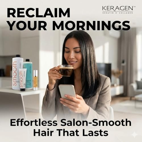 KERAGEN Formaldehyde-Free Hair Smoothing Treatment Kit – At-Home Salon-Quality Results, 16 Weeks of Frizz-Free Smoothness, 16 oz Avelisse