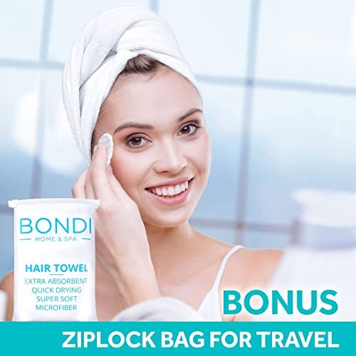Bondi SPA Microfiber Hair Towel XL – Super Absorbent, Anti-Frizz & Fast Drying (42x22 Inches, White) - görsel 10