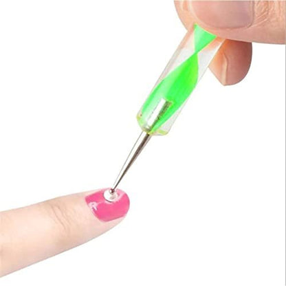 Jsdoin 5-Piece 2-Way Dotting Pen Set for Nail Art - Multicolor Manicure Dotting Tools