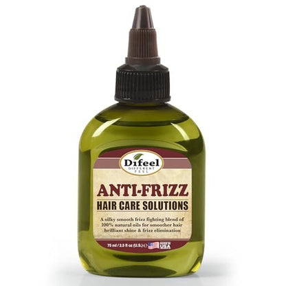 Difeel Premium Anti-Frizz Hair Oil with Olive Oil, Vitamins A and E - 2.5 oz