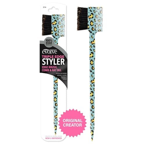 Evolve Triple Edge Styler Brush – Multicolor Boar Bristle Hair Brush for All Hair Types - görsel 4