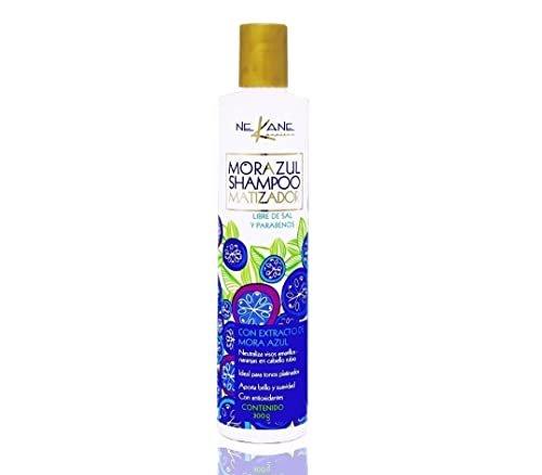 NEKANE Morazul Matizador Shampoo – Blue Toning Shampoo for Silver, Gray, and Blonde Hair (10.58 oz) Avelisse