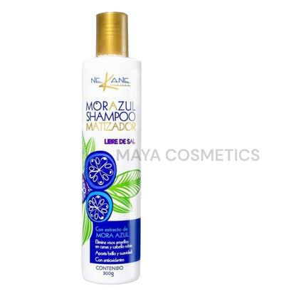 NEKANE Morazul Matizador Shampoo – Blue Toning Shampoo for Silver, Gray, and Blonde Hair (10.58 oz) Avelisse