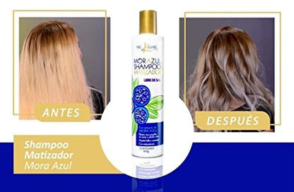 NEKANE Morazul Matizador Shampoo – Blue Toning Shampoo for Silver, Gray, and Blonde Hair (10.58 oz) Avelisse