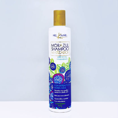 NEKANE Morazul Matizador Shampoo – Blue Toning Shampoo for Silver, Gray, and Blonde Hair (10.58 oz) Avelisse