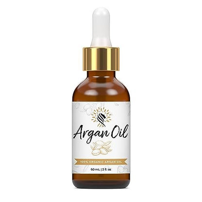 100% Pure Organic Moroccan Argan Oil for Hair, Skin, Nails, Cuticles, Face & Beard - Cold Pressed, Unscented - Filtered Through Cotton & Charcoal - All Natural Moisturizer - 2 Fl Oz Avelisse