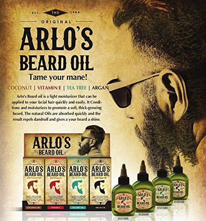 Arlo's 99% Natural Original Beard Oil - Pro-Growth Beard Oil for Men, 2.5 Fl Oz