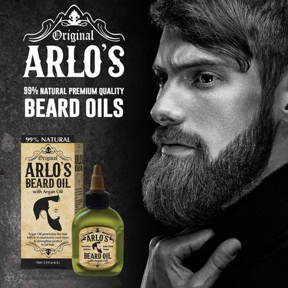 Arlo's 99% Natural Original Beard Oil - Pro-Growth Beard Oil for Men, 2.5 Fl Oz