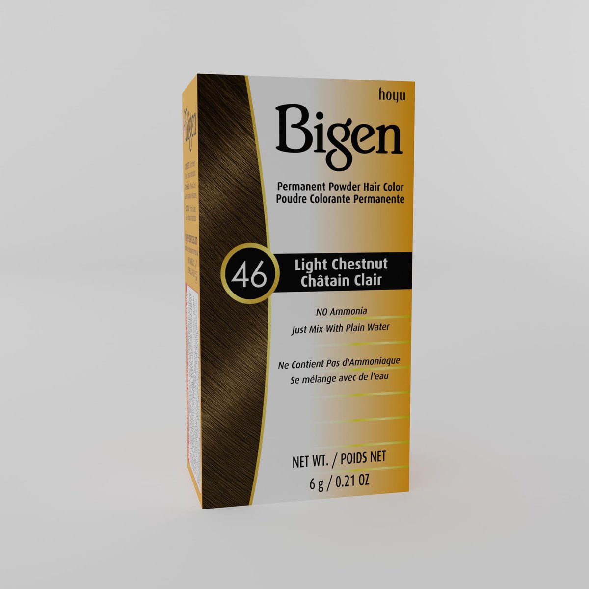 Bigen #46 Light Chestnut Permanent Powder Hair Color - 6 Pack Avelisse