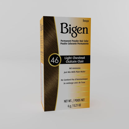 Bigen #46 Light Chestnut Permanent Powder Hair Color - 6 Pack Avelisse