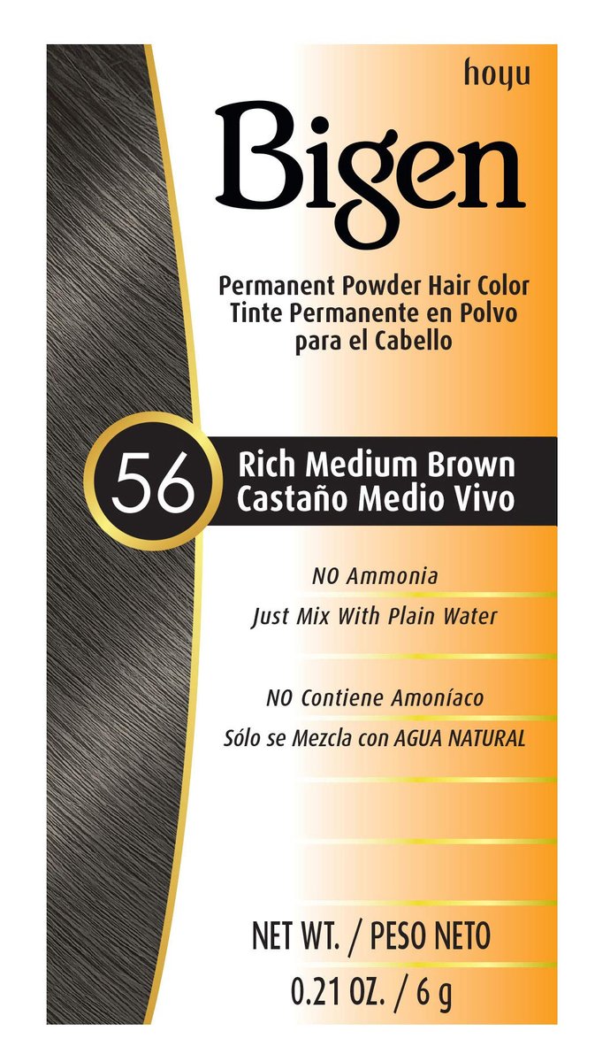 Bigen Powder Hair Color #56 Rich Medium Brown - 3 Pack, 0.21 oz Each Avelisse