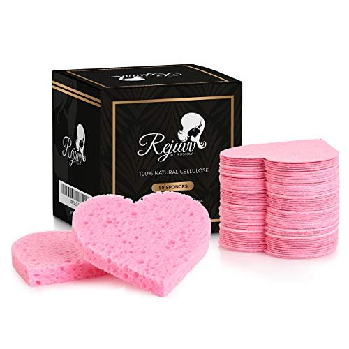Compressed Facial Sponges 50 Count – Natural Cellulose Sponges for Face Cleansing, Exfoliating & Makeup Removal – Professional Spa-Grade, Expands in Water (Rejuvv by Fushay) - görsel 2