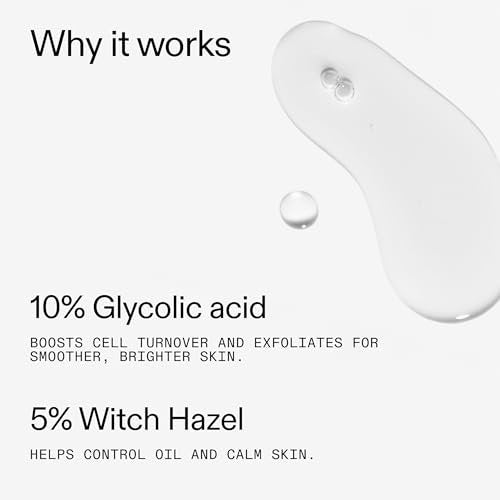 The INKEY List 10% Glycolic Acid Toner – Pore Minimizing & Brightening Toner for Normal/Oily Skin, 3.4 Fl Oz Avelisse