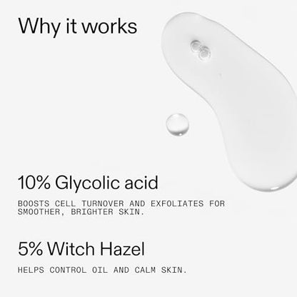 The INKEY List 10% Glycolic Acid Toner – Pore Minimizing & Brightening Toner for Normal/Oily Skin, 3.4 Fl Oz Avelisse
