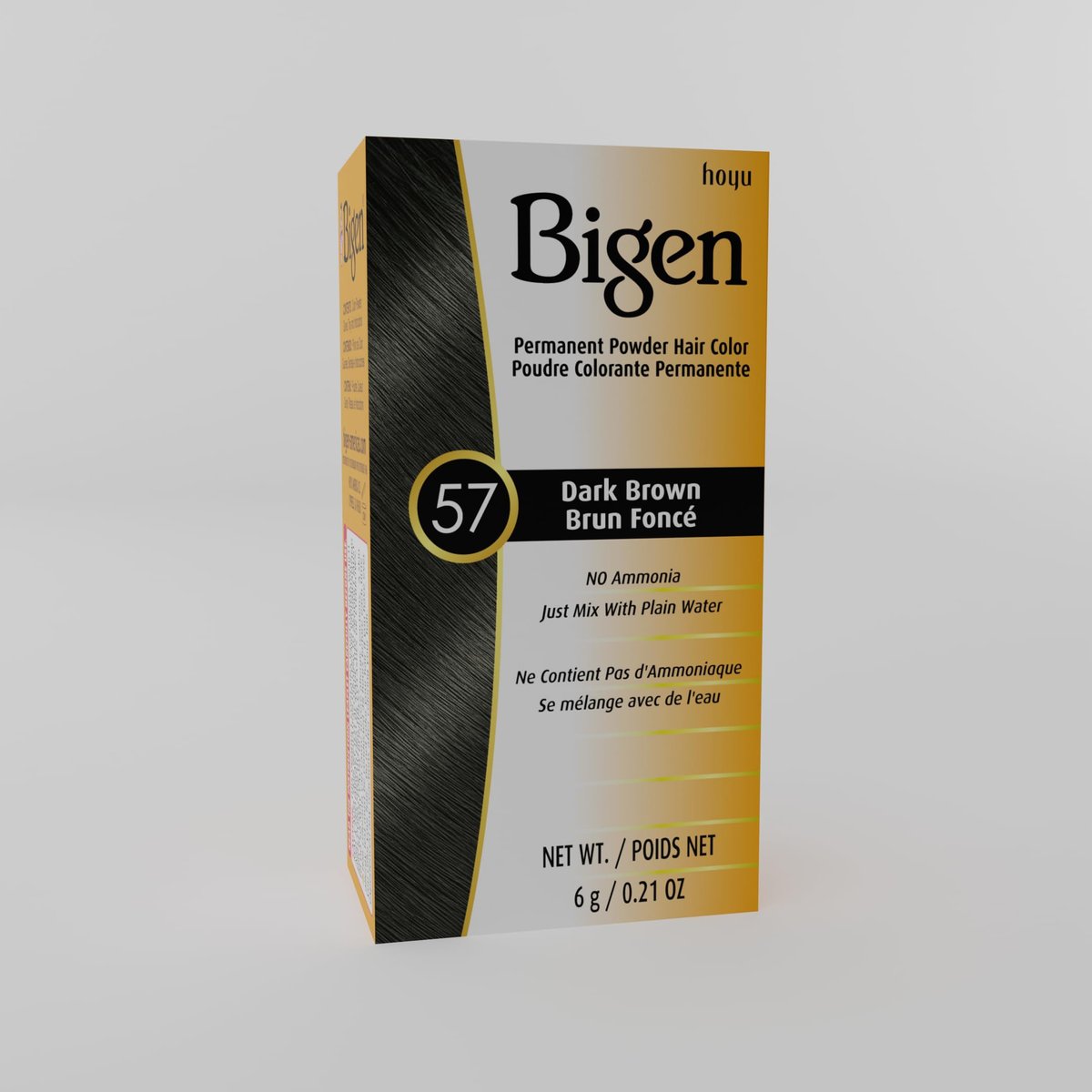 #57 Dark Brown Bigen Permanent Powder Hair Color - 6 Pack Avelisse