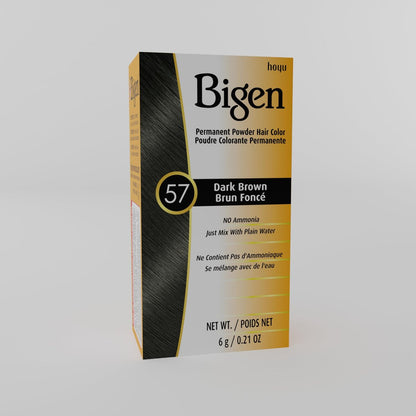 #57 Dark Brown Bigen Permanent Powder Hair Color - 6 Pack Avelisse
