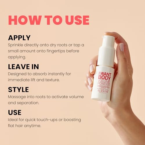 ELEVEN AUSTRALIA I Want Body Volume Texture Powder - Volumizing & Texturizing Hair Styling Product for Men & Women, Adds Lift & Texture, Matte Finish, 0.3 oz Avelisse