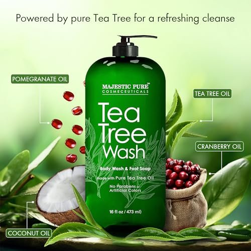 Majestic Pure Tea Tree Body Wash – Soothes Dry, Flaky Skin & Nourishes Irritated Areas – 16 fl oz Avelisse
