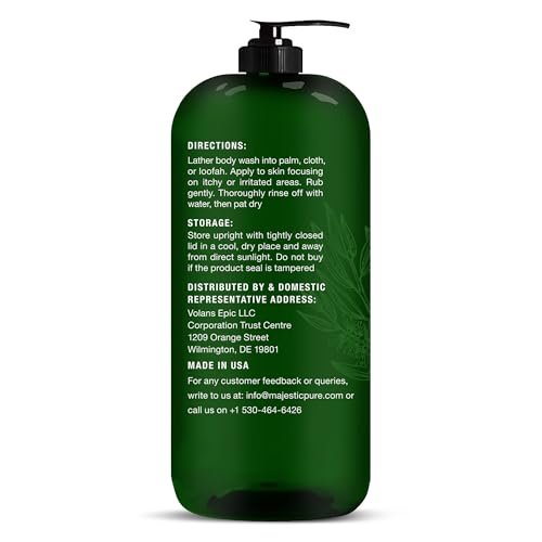 Majestic Pure Tea Tree Body Wash – Soothes Dry, Flaky Skin & Nourishes Irritated Areas – 16 fl oz Avelisse