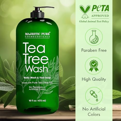 Majestic Pure Tea Tree Body Wash – Soothes Dry, Flaky Skin & Nourishes Irritated Areas – 16 fl oz Avelisse