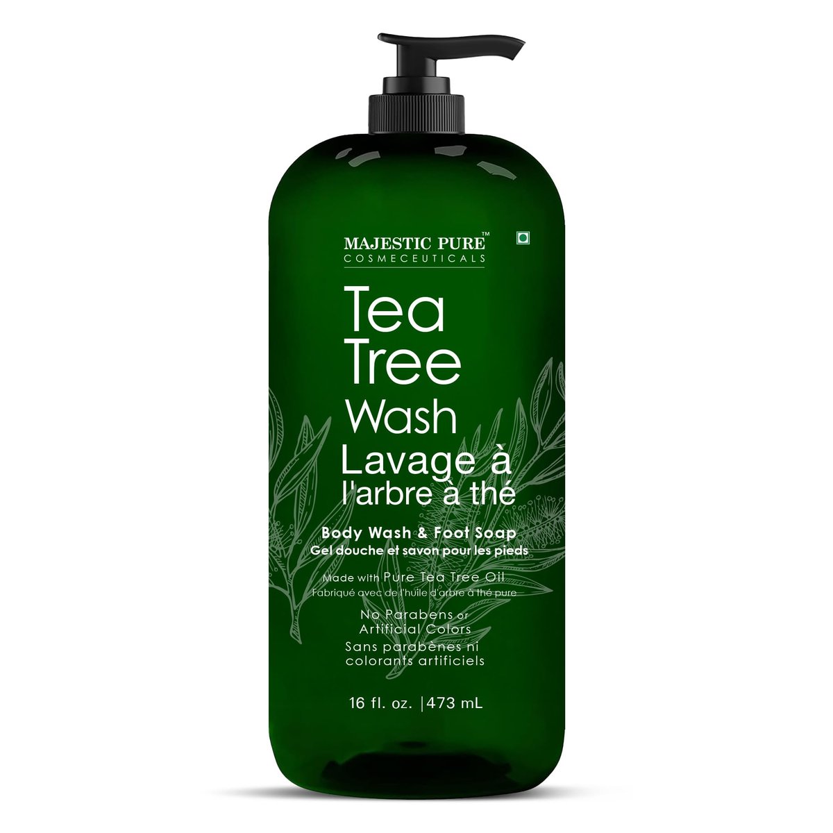Majestic Pure Tea Tree Body Wash – Soothes Dry, Flaky Skin & Nourishes Irritated Areas – 16 fl oz Avelisse