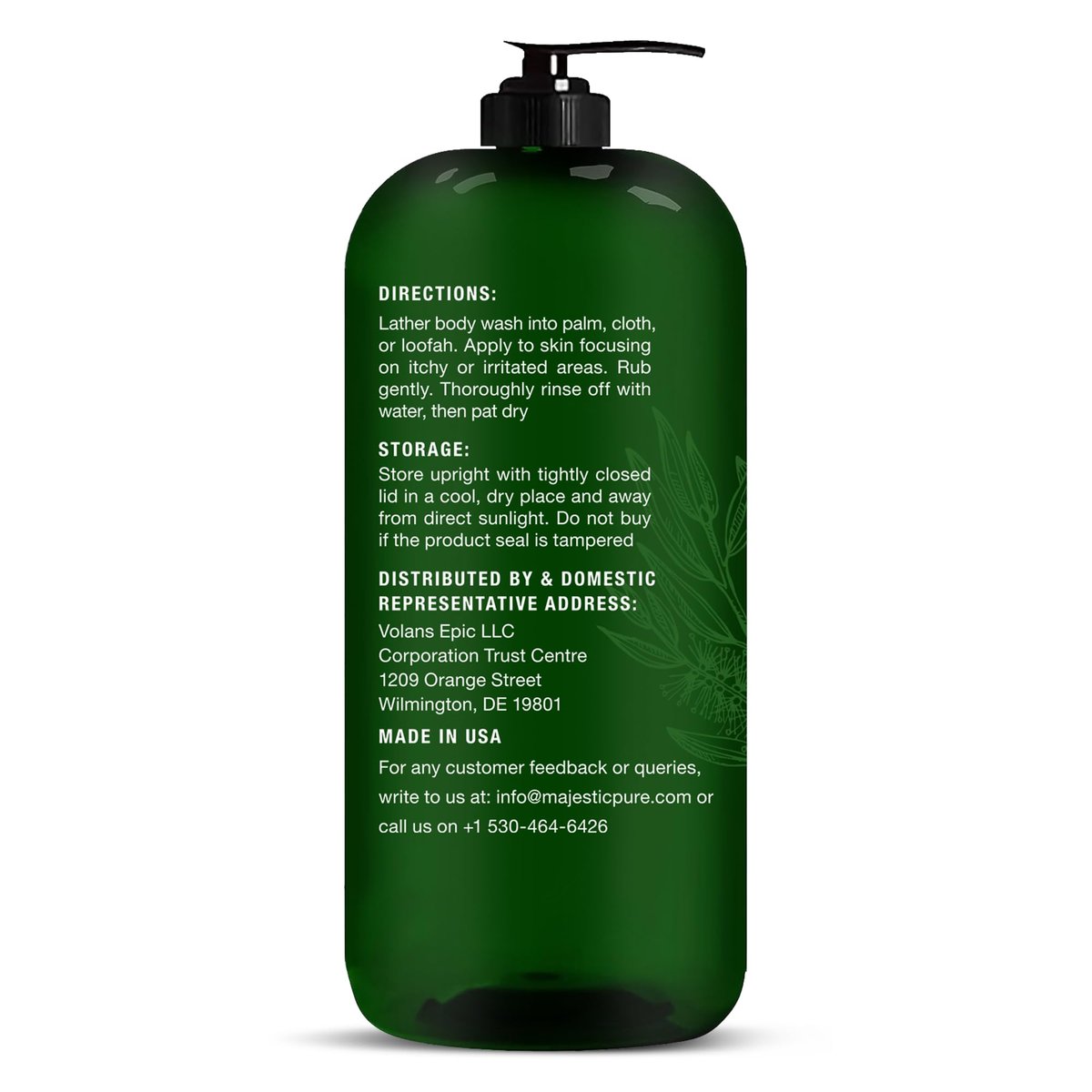 Majestic Pure Tea Tree Body Wash – Soothes Dry, Flaky Skin & Nourishes Irritated Areas – 16 fl oz Avelisse