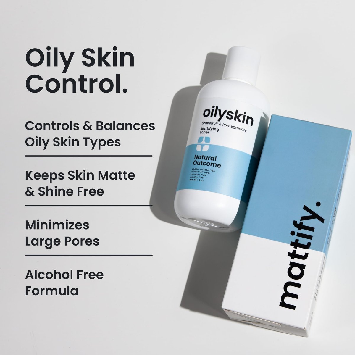 Natural Outcome Oily Skin Face Toner | Purifying Astringent Facial Toner | Naturally Keeps Skin Matte & Shine Free | Minimizes Appearance of Pores While Keeping Skin Hydrated with Aloe Vera | 8 oz Avelisse