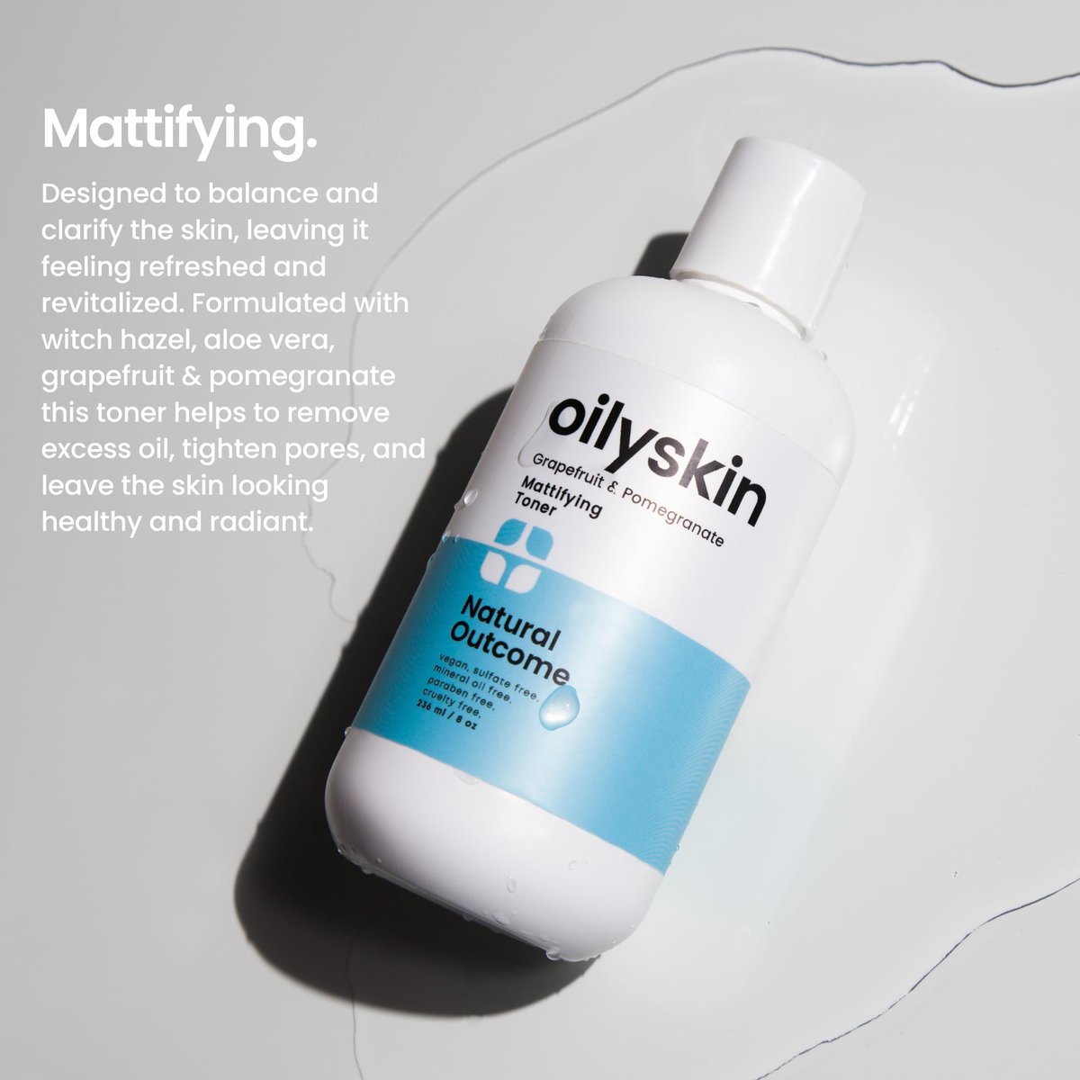Natural Outcome Oily Skin Face Toner | Purifying Astringent Facial Toner | Naturally Keeps Skin Matte & Shine Free | Minimizes Appearance of Pores While Keeping Skin Hydrated with Aloe Vera | 8 oz Avelisse