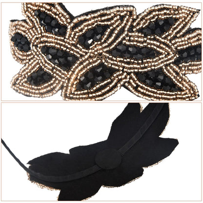 Tatuo 3 Piece 1920s Flapper Headband Set – Vintage Rhinestone Beaded Leaf Hair Accessories for Women