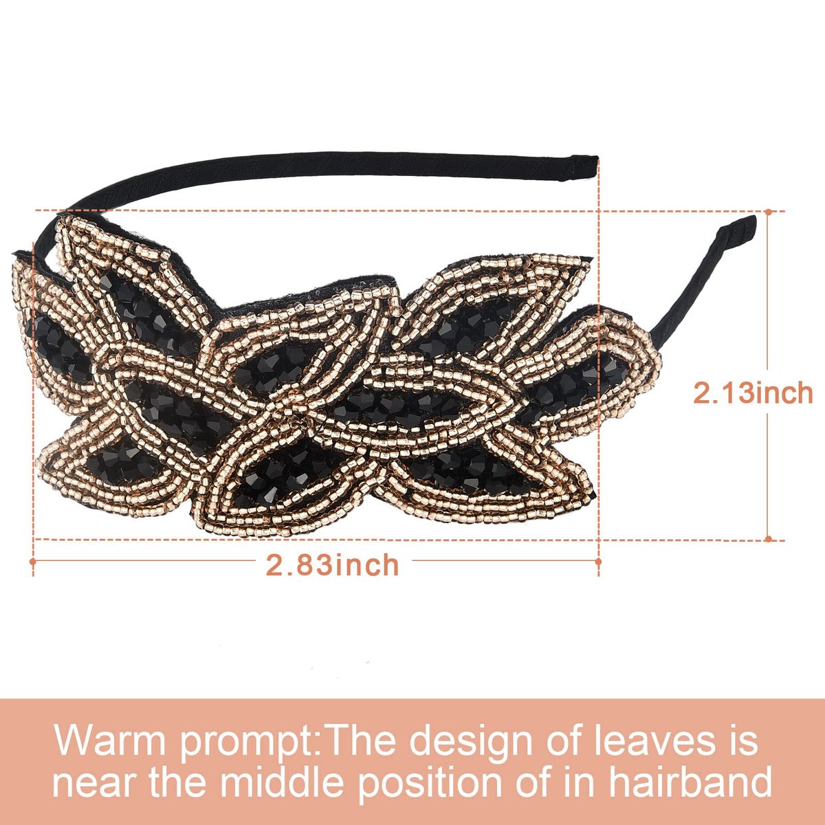 Tatuo 3 Piece 1920s Flapper Headband Set – Vintage Rhinestone Beaded Leaf Hair Accessories for Women - görsel 3