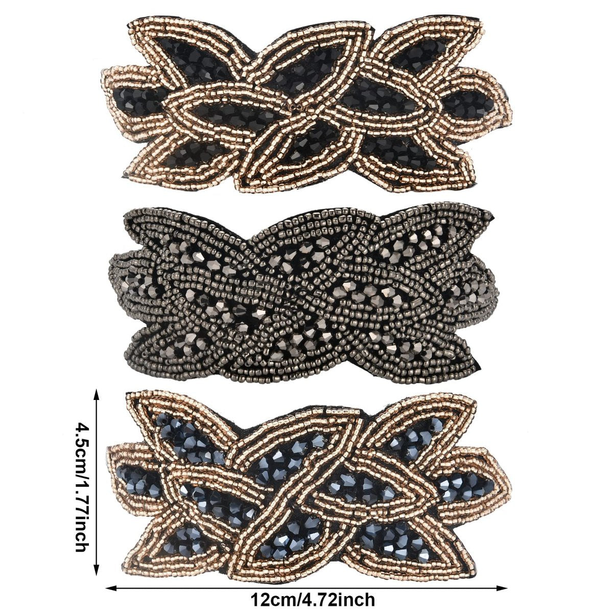 Tatuo 3 Piece 1920s Flapper Headband Set – Vintage Rhinestone Beaded Leaf Hair Accessories for Women - görsel 7