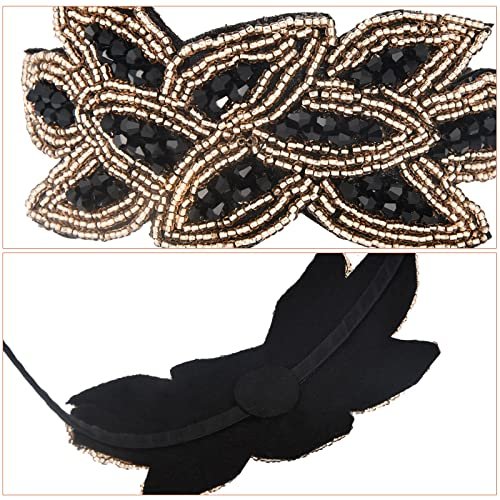 Tatuo 3 Piece 1920s Flapper Headband Set – Vintage Rhinestone Beaded Leaf Hair Accessories for Women - görsel 6
