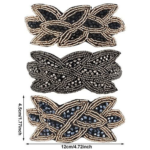 Tatuo 3 Piece 1920s Flapper Headband Set – Vintage Rhinestone Beaded Leaf Hair Accessories for Women - görsel 8