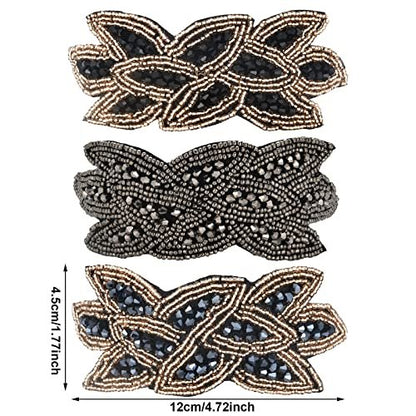 Tatuo 3 Piece 1920s Flapper Headband Set – Vintage Rhinestone Beaded Leaf Hair Accessories for Women