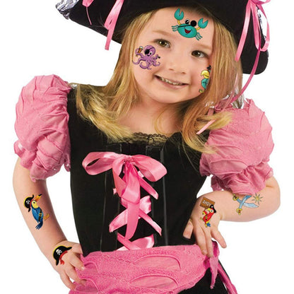 96-Piece Pirate Temporary Tattoos for Kids - Konsait Neverland Pirate Themed Body Stickers for Birthday Party Favors & Supplies