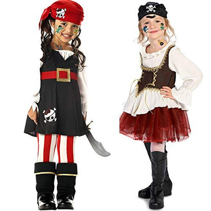 96-Piece Pirate Temporary Tattoos for Kids - Konsait Neverland Pirate Themed Body Stickers for Birthday Party Favors & Supplies