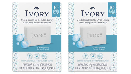 Ivory Original Bar Soap, 4 Ounce, 20 Bars (2-Pack of 10) – Gentle, Mild, Hypoallergenic