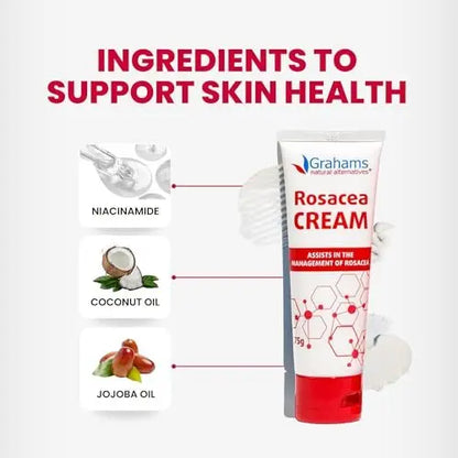 Grahams Natural Rosacea Treatment for Face Redness – Clinically Proven Anti Redness Moisturizer, Soothes & Reduces Flare Ups, Hypoallergenic & Steroid-Free (2.64 oz) Avelisse