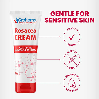 Grahams Natural Rosacea Treatment for Face Redness – Clinically Proven Anti Redness Moisturizer, Soothes & Reduces Flare Ups, Hypoallergenic & Steroid-Free (2.64 oz) Avelisse