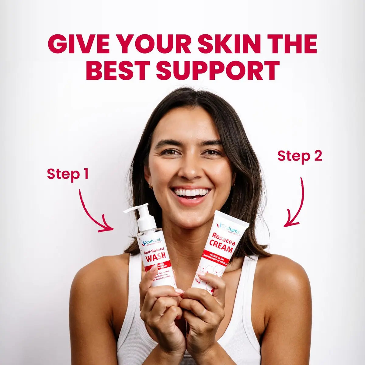 Grahams Natural Rosacea Treatment for Face Redness – Clinically Proven Anti Redness Moisturizer, Soothes & Reduces Flare Ups, Hypoallergenic & Steroid-Free (2.64 oz) Avelisse